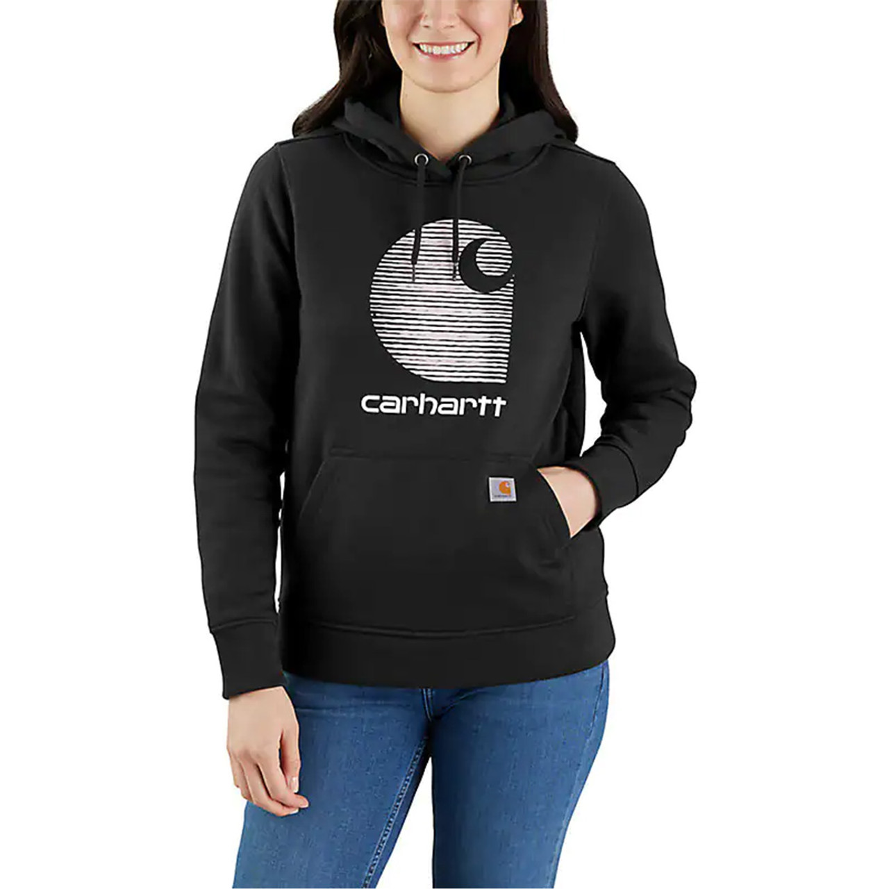 Carhartt Women's Relaxed Fit Rain Defender Graphic Sweatshirt, Black